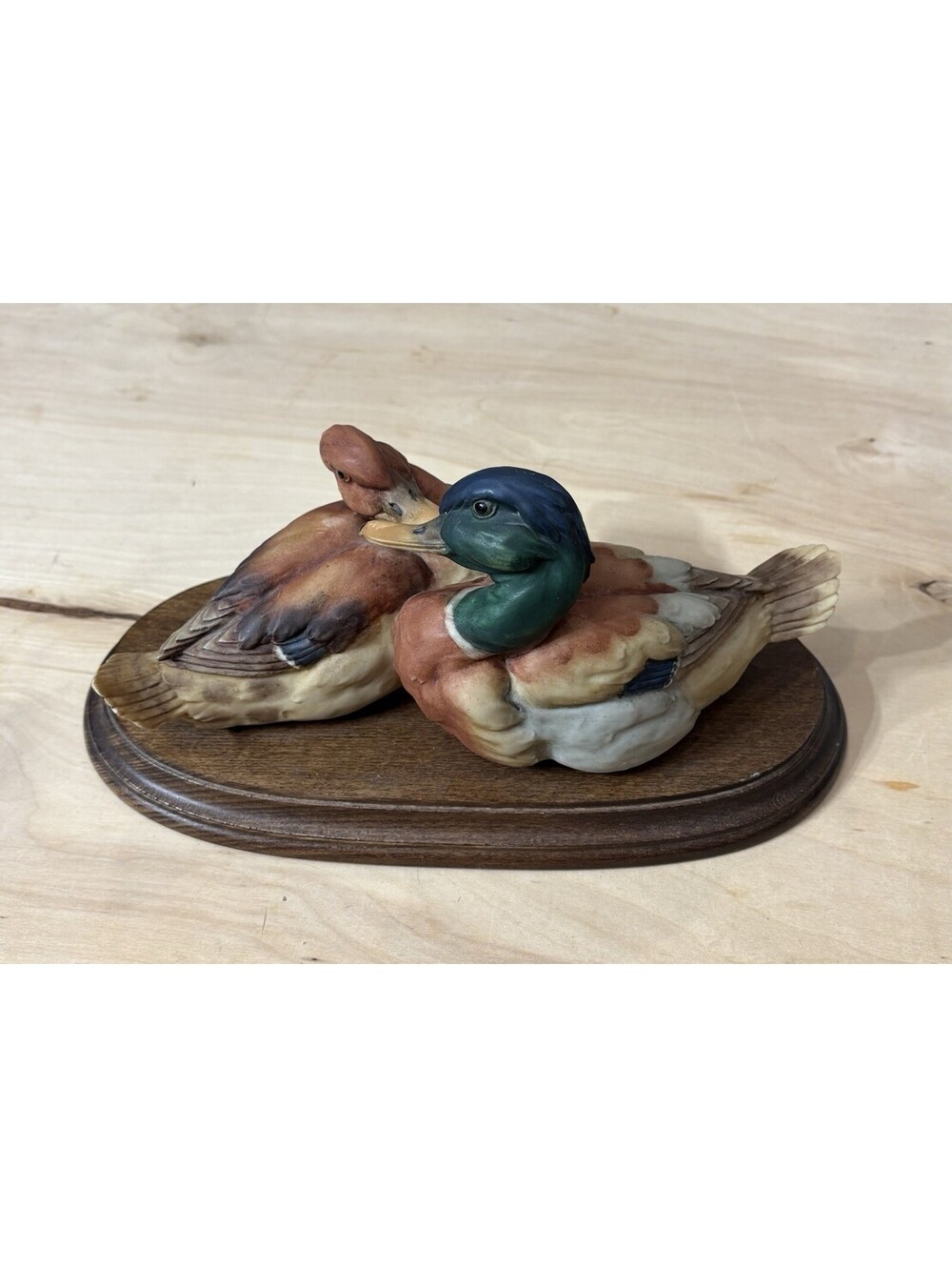 Signed Giuseppe Armani Capodimonte Porcelain Figurine Mallard Ducks “ The Boys”